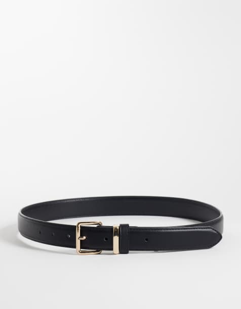 Gina Tricot cintura everyday con fibbia dorata nera - view 1