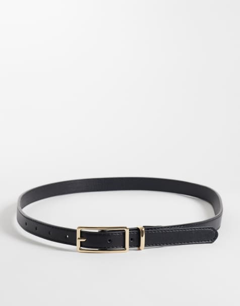Gina tricot cintura slim con fibbia dorata nera - view 1