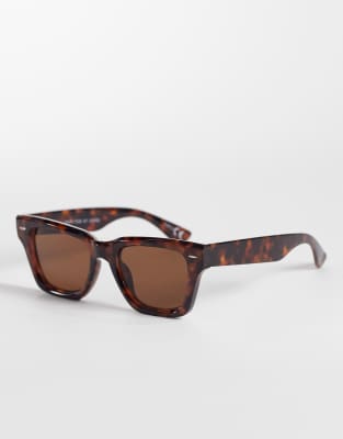 Gina Tricot Classic Square Sunglasses In Brown