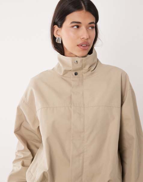 Gina Tricot co-ord high neck short jacket in khaki beige