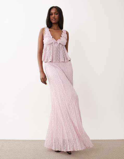Gina Tricot co-ord lace maxi skirt in lilac - view 1