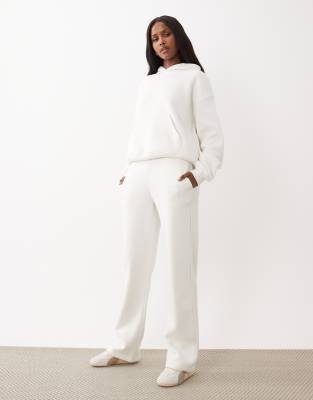 Gina Tricot Co-ord Loose Fit Straight Leg Joggers In White