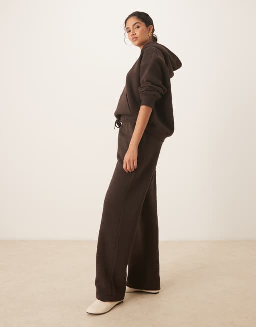 Gina Tricot co-ord relaxed fit set in dark brown mole