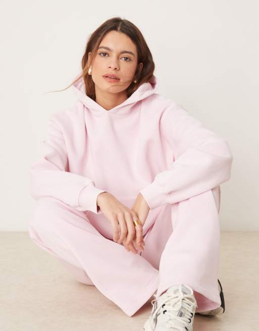 Gina Tricot - Co-ord set van oversized hoodie en losvallende joggingbroek met rechte pijpen in roze