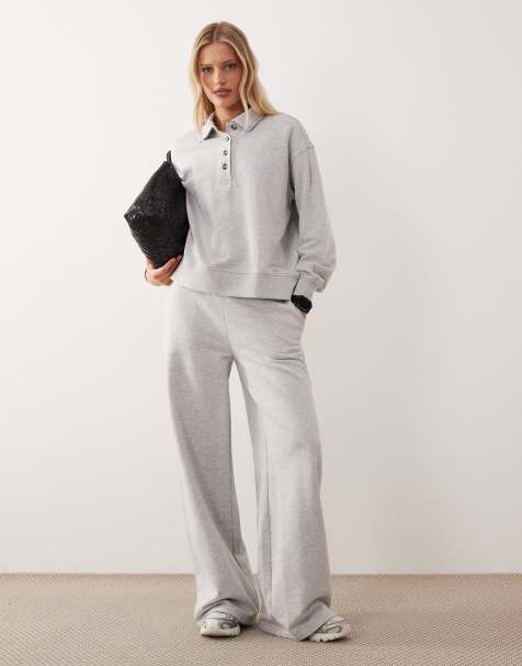 Gina Tricot co-ord sweats in grey melange - view 1