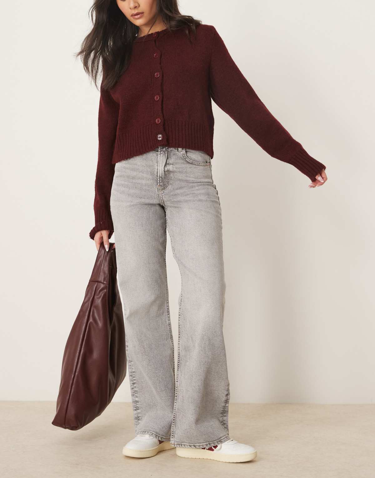Gina Tricot comfy wide leg jeans in lightwash grey