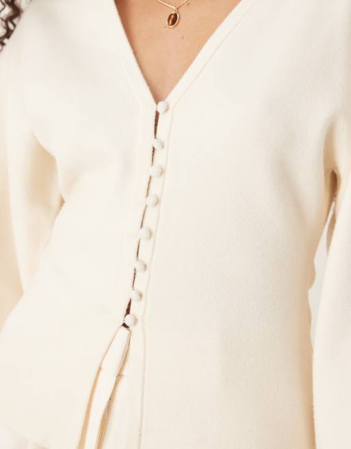 Gina Tricot compact knit cardigan in off white