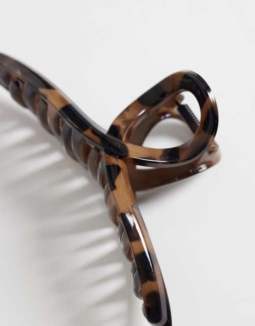 Gina Tricot confezione da 2 fermagli a pinza con nodo neri e leopardati, 2 di 3