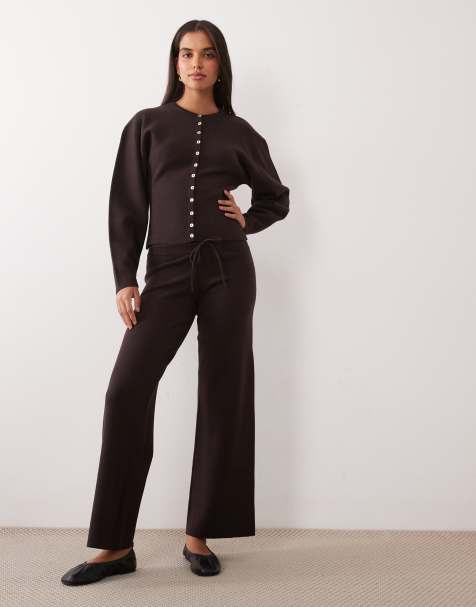 Gina Tricot - Coordinato da casa in maglia marrone scuro - view 1