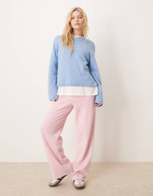 GINA TRICOT COTTON BLEND KNIT SWEATER WITH CREW NECK 