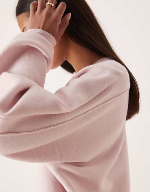 Gina Tricot crew neck knit sweater in pink, 3 of 4