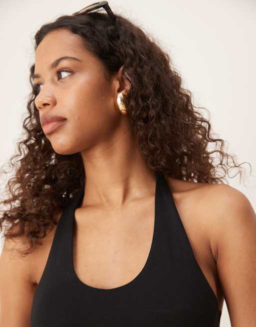 Gina Tricot – Czarny top z dekoltem typu halter, 2 z 4