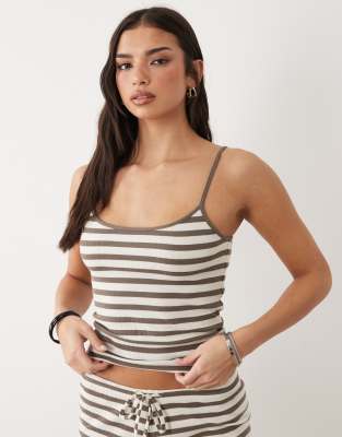 Débardeur d'ensemble confort ultra doux à rayures - Noir et blanc XL