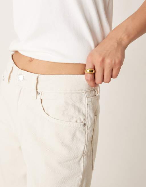 Gina Tricot denim bermuda shorts in ecru