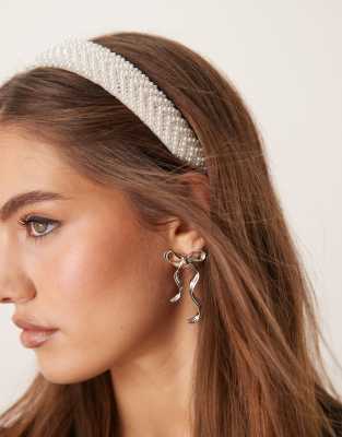 Glamour Girlz Haarreif Aus Kunstfell – Breit, Weich, Mit Knoten In Minzgrün, Perfekt Als Geschenk