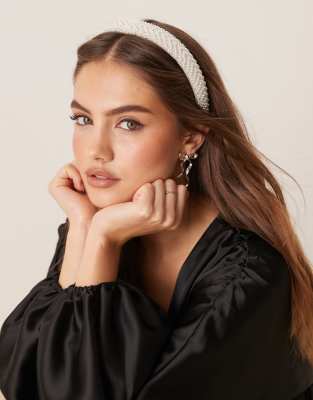 Glamour Girlz Haarreif Aus Kunstfell – Breit, Weich, Mit Knoten In Minzgrün, Perfekt Als Geschenk