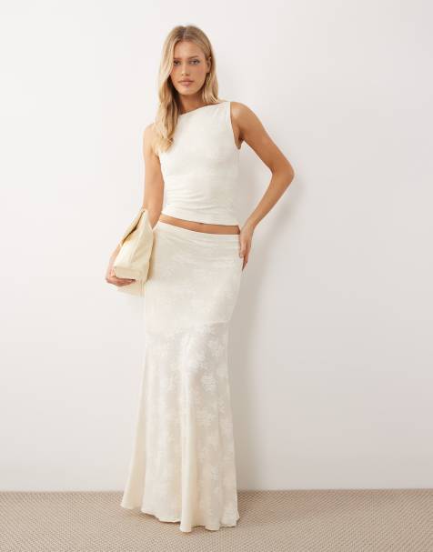 Gina Tricot - Doorschijnende kanten co-ord set in crème - view 1