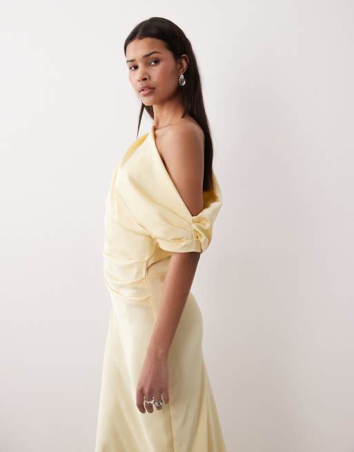 open lace back dress Carmel One-Shoulder Sash Maxi Dress Butter– Selfie Leslie