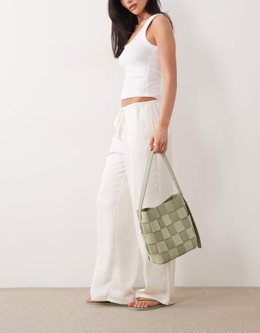 Gina Tricot drawstring satin pants in cream, 2 of 5