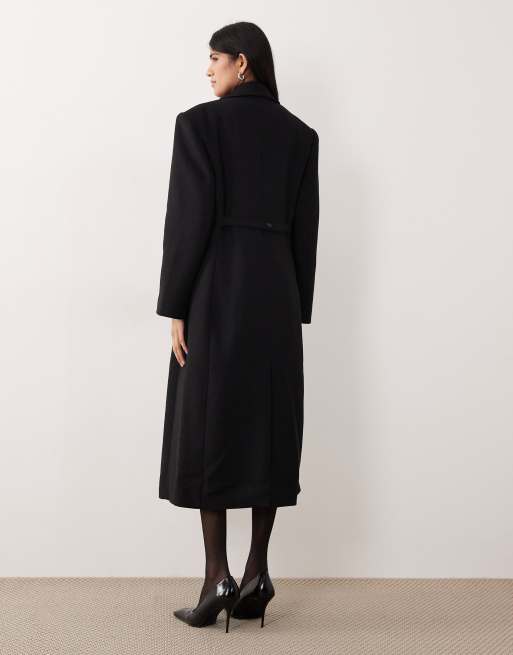 Gina Tricot – Einreihiger Maxi-Mantel in Schwarz mit Knopfleiste , 4 von 4