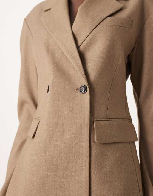 Gina Tricot – Eleganter, formgebender Blazer in Beige meliert, 3 von 4