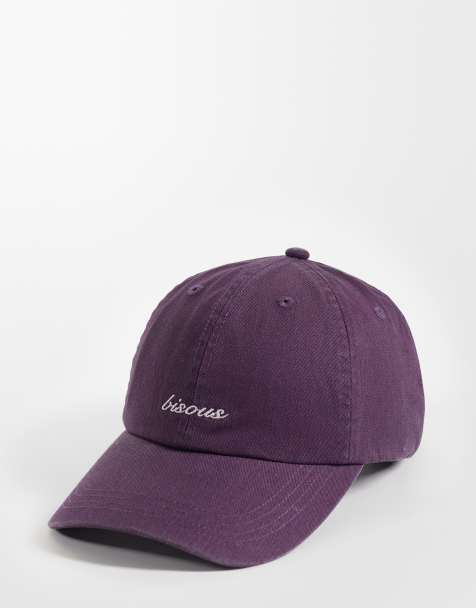 Gina Tricot embroidered cap in washed plum - view 1