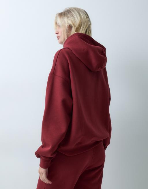 Gina Tricot ensemble 2 pièces sweat à capuche coupe décontractée bordeaux, 3 de 5