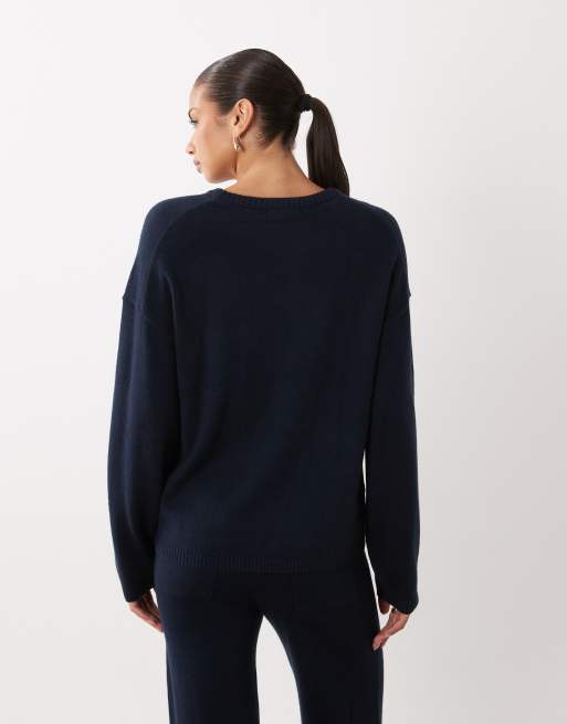 Gina Tricot ensemble en maille de loungewear bleu marine, 4 de 4