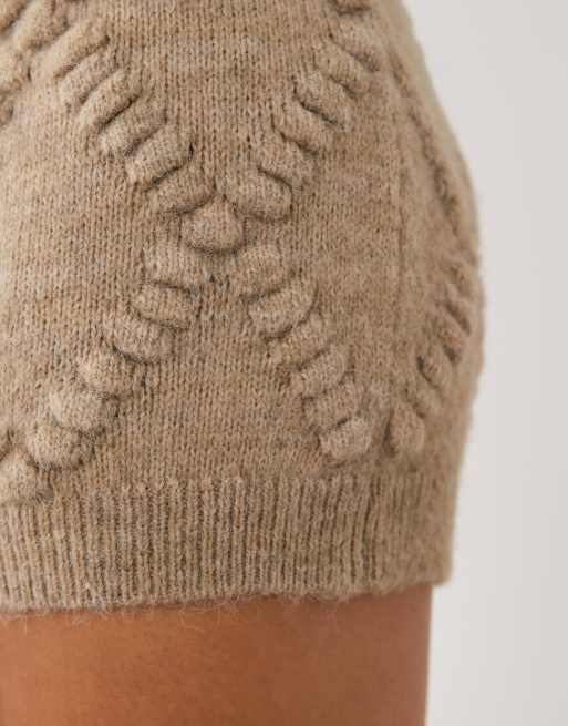 Gina Tricot ensemble jupe en maille beige chiné, 5 de 5