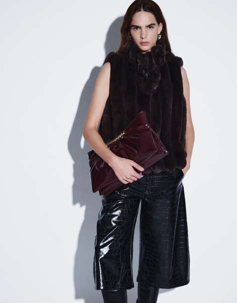 Gina tricot faux fur gilet in brown - view 1