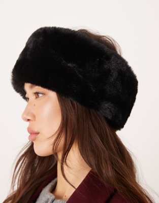 Gina Tricot Faux Fur Headband In Black