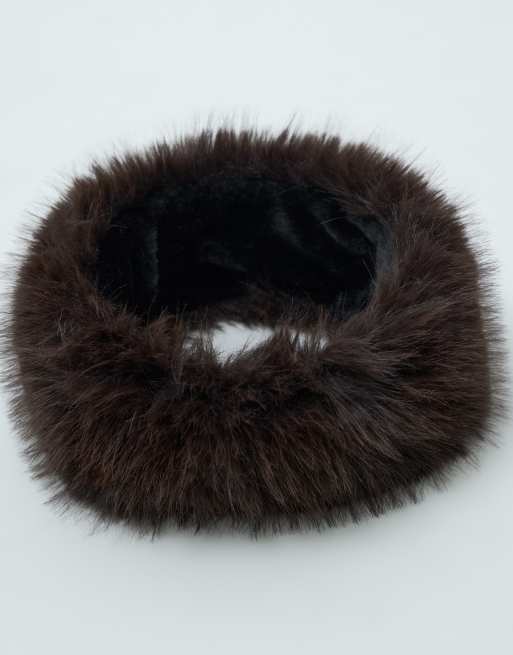 Gina tricot faux fur headband in brown, 4 of 5