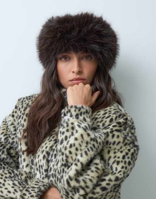 Gina tricot faux fur headband in brown, 5 of 5
