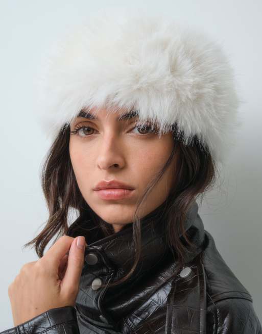 Gina tricot faux fur headband in off white, 3 of 3