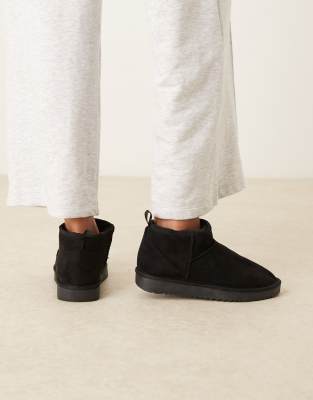 Gina Tricot Faux Suede Boot Slippers In Multi
