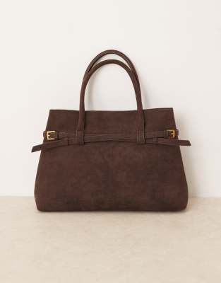 Gina Tricot Faux Suede Classic Tote In Brown
