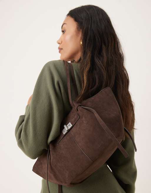 gina-tricot-faux-suede-medium-tote-bag-with-strap-and-clutch-detail-in