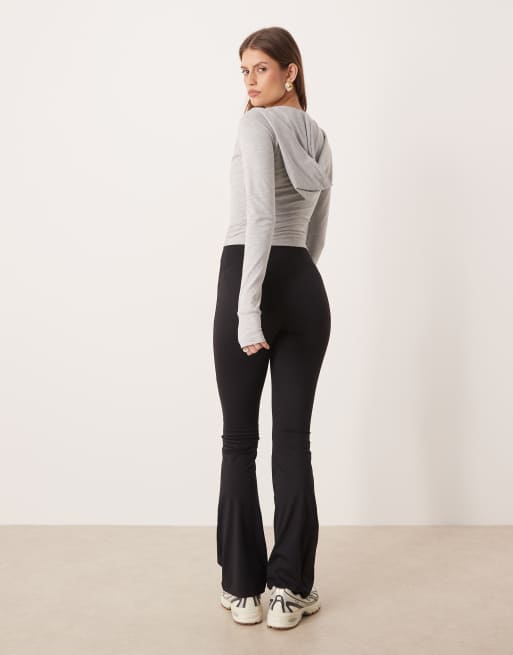Gina Tricot flare soft leggings in black, 4 of 5