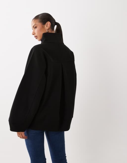 Gina Tricot frakke med ståkrave i sort, 4 af 4