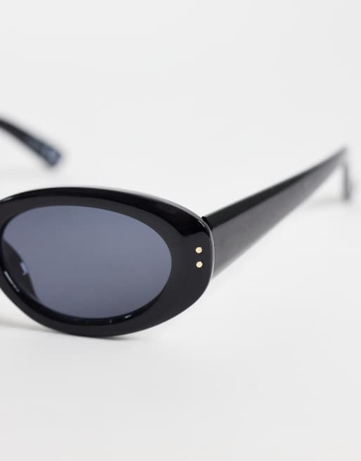 Gina Tricot - Gafas de sol negras ovaladas en ángulo, 2 de 3