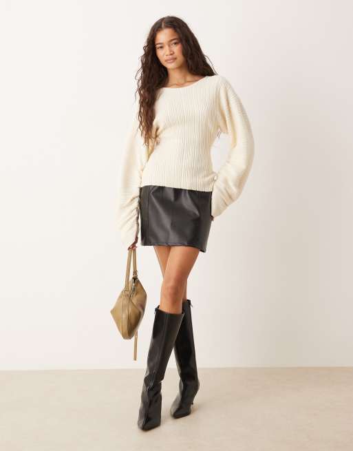 Gina Tricot - Gebreide gemodelleerde top in crème, 2 van 4