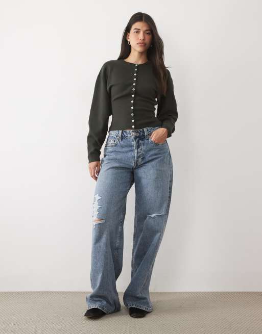 Gina Tricot gebreide loungekleding aansluitend vest, 2 van 4