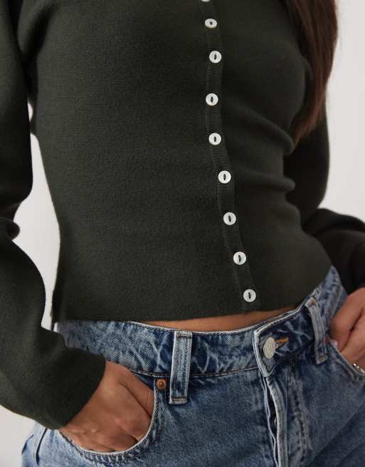 Gina Tricot gebreide loungekleding aansluitend vest, 3 van 4
