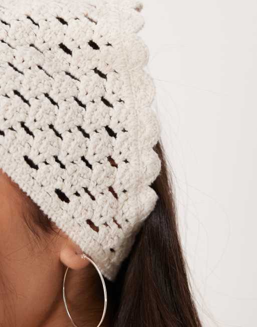 Gina Tricot - Gehaakte hoofddoek in crème , 3 van 3