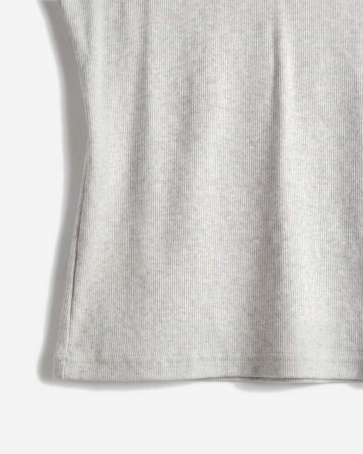 Gina Tricot – Geripptes Basic-Trägertop in meliertem Beige, 7 von 7
