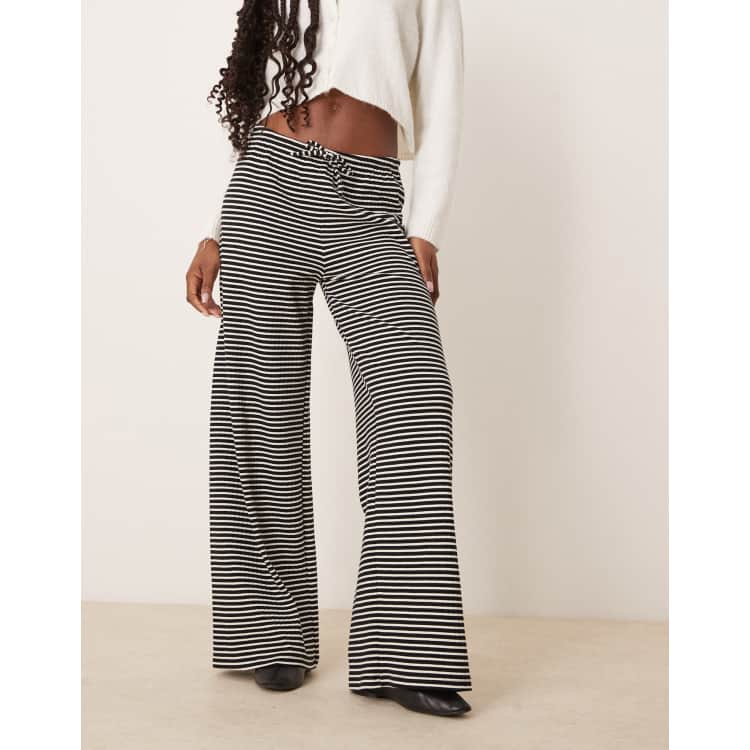 Gina Tricot - Gestreepte broek van superzachte jersey met wijde