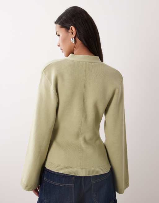 Gina Tricot - Getailleerd vest in saliegroen, 3 van 4