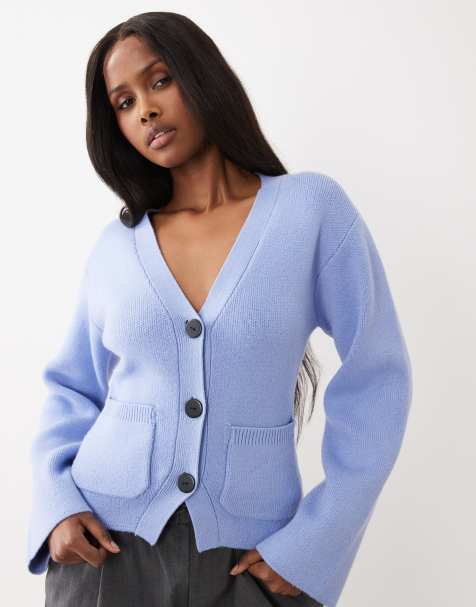 Gina Tricot - Gevormd gebreid vest in blauw - view 1