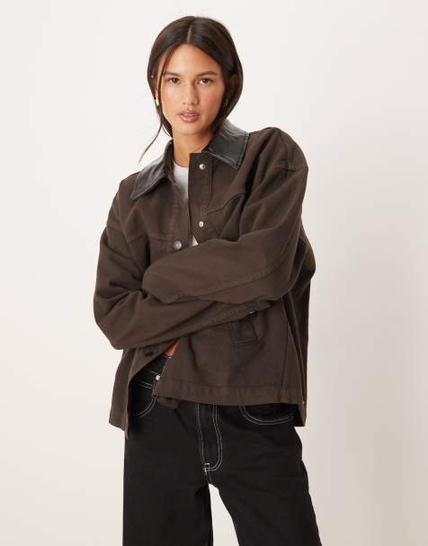 Gina Tricot - Giacca barn in denim lavaggio marrone - view 1