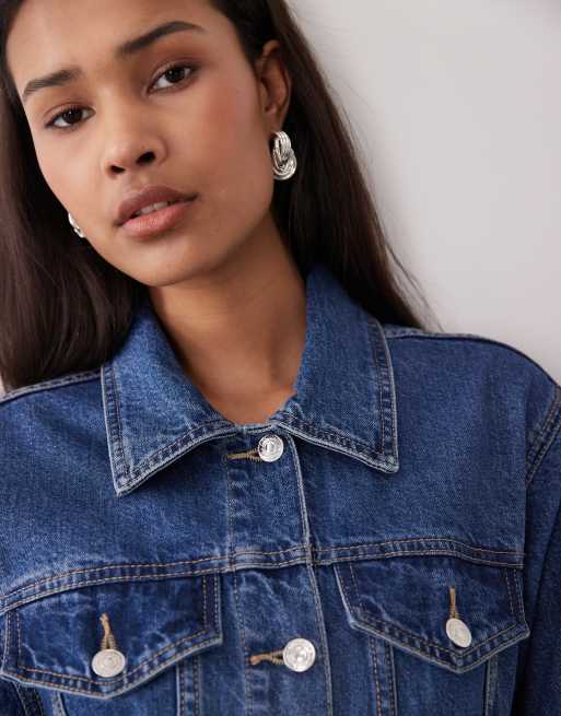Gina Tricot - Giacca di jeans strutturata blu medio slavato , 3 di 4